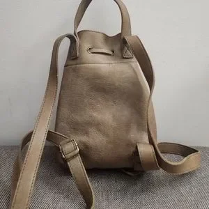 Madewell Leather Mini Somerset Backpack Drawstring Cinched Olive Green T… MADEWELL Olive Canvas Somerset Drawstring Leather Strap  main image 3